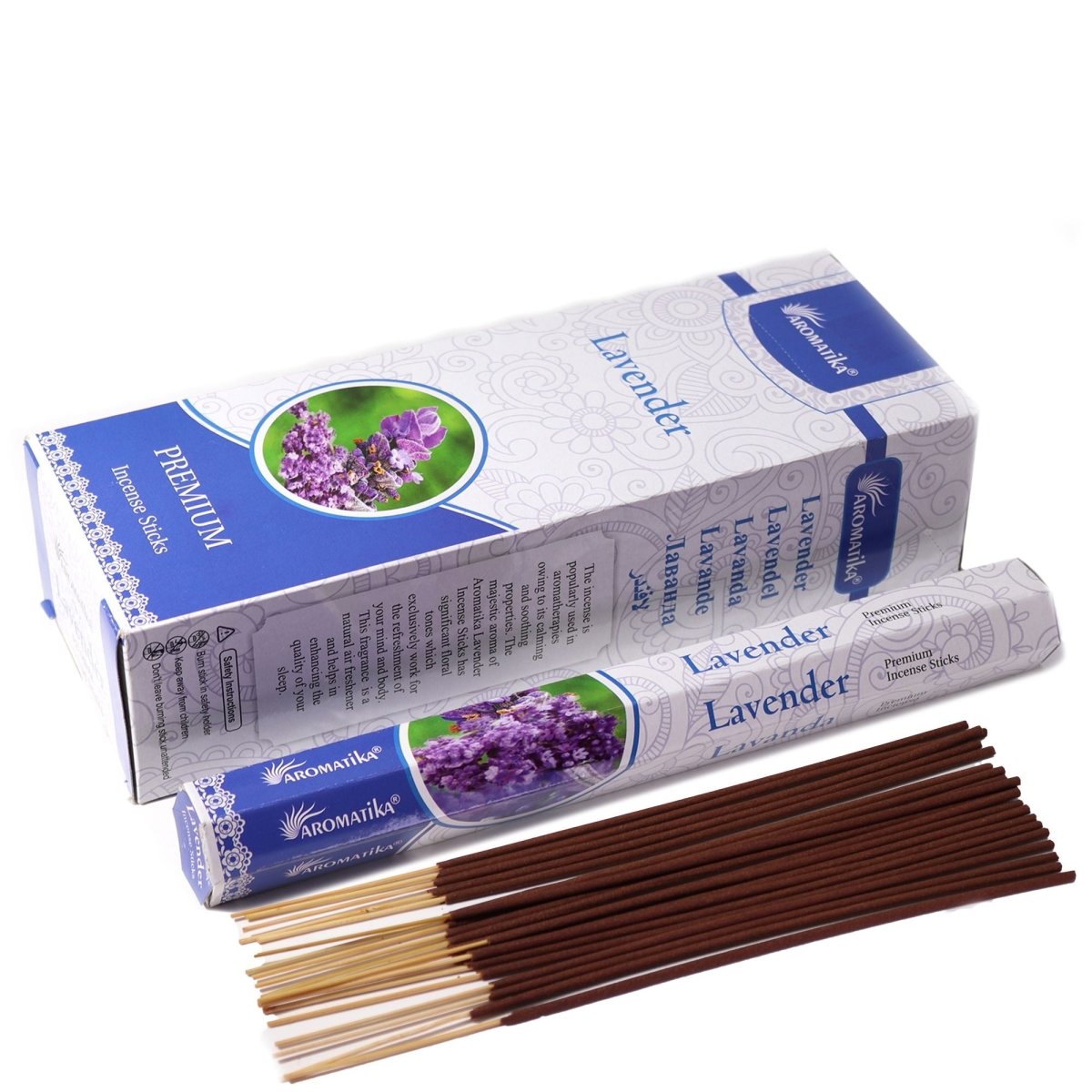 Aromatika Charcoal Free Hex Incense - LavenderAromatika Charcoal Free Hex Incense SticksHeart Notes