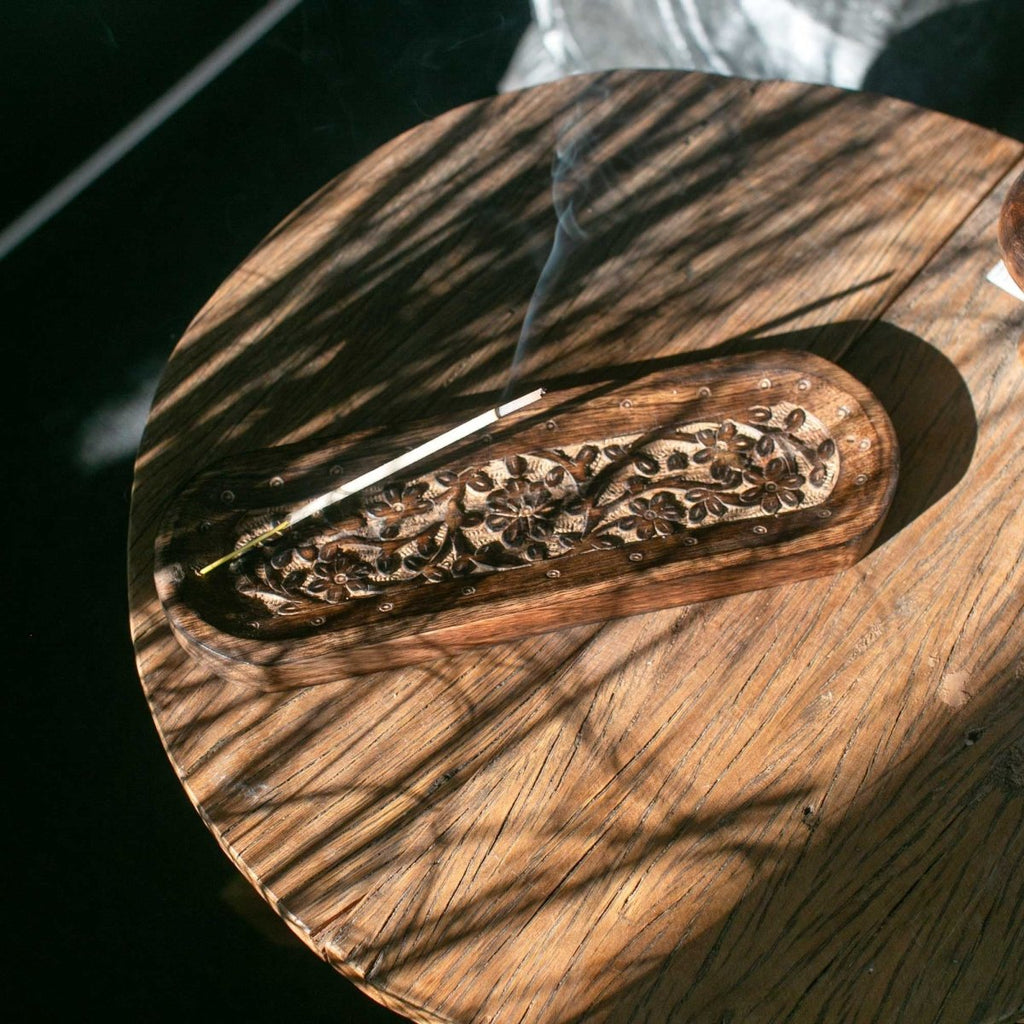 Large Incense Tray 30x10cm - Flower DesignIncense HoldersHeart Notes