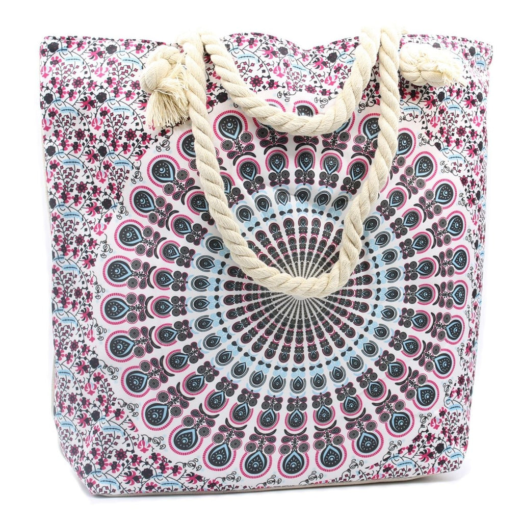 Rope Handle Mandela Bag - Electric BlueRope Handle Mandala BagHeart Notes
