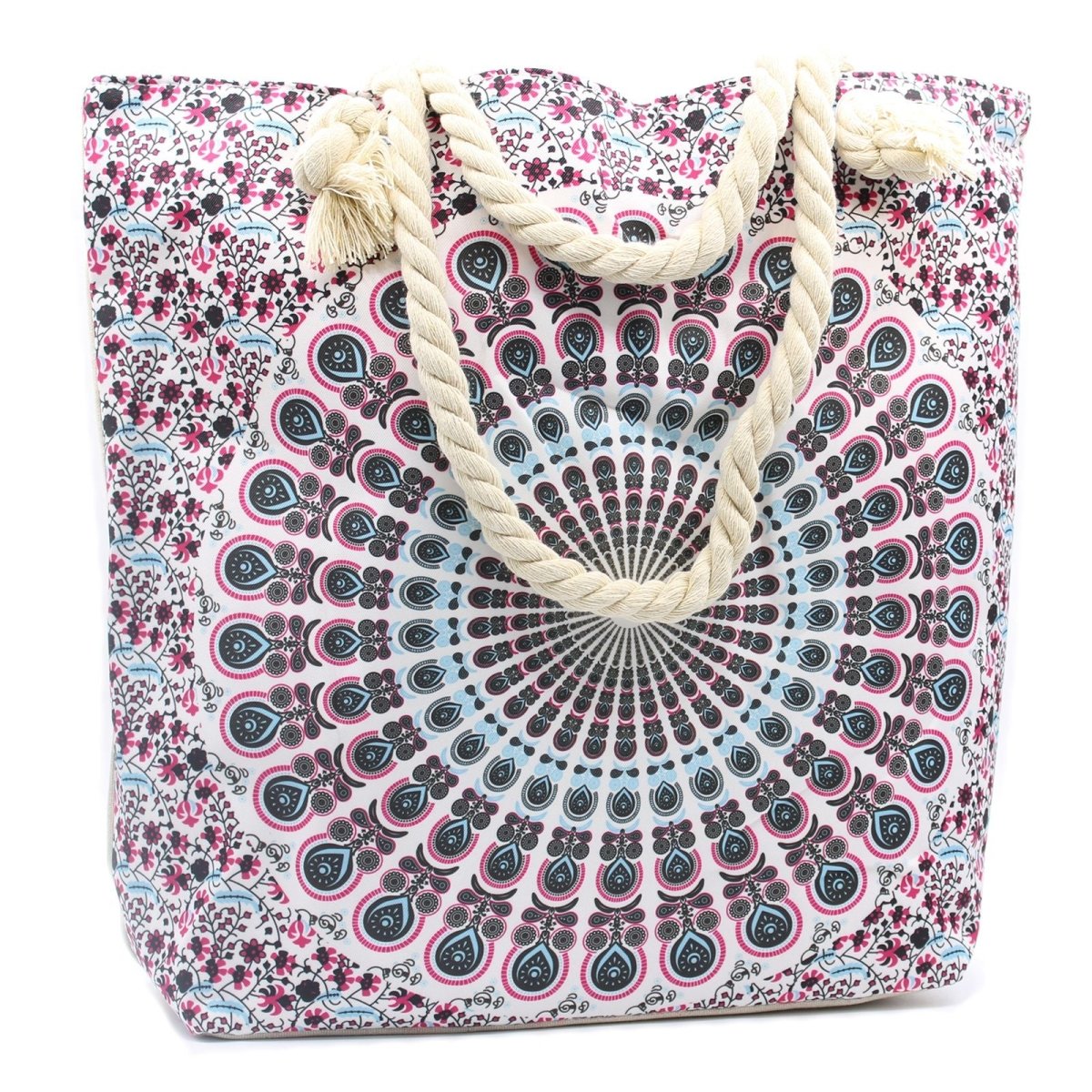 Rope Handle Mandela Bag - Electric BlueRope Handle Mandala BagHeart Notes