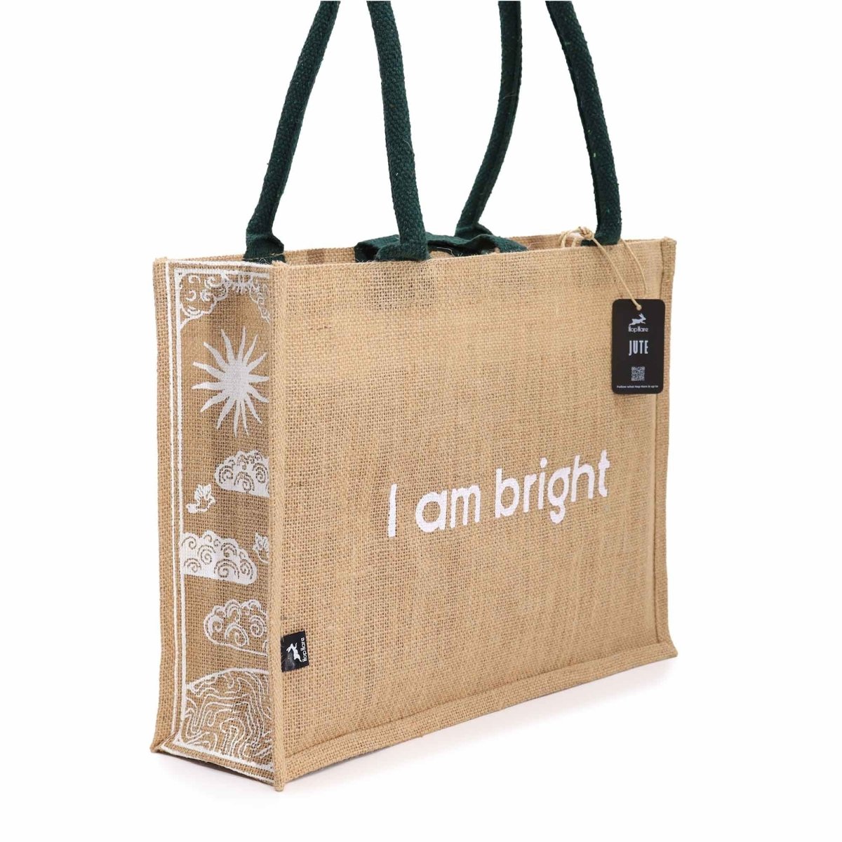 Hop Hare Jute Big Bag - I am BrightHop Hare Jute BagHeart Notes
