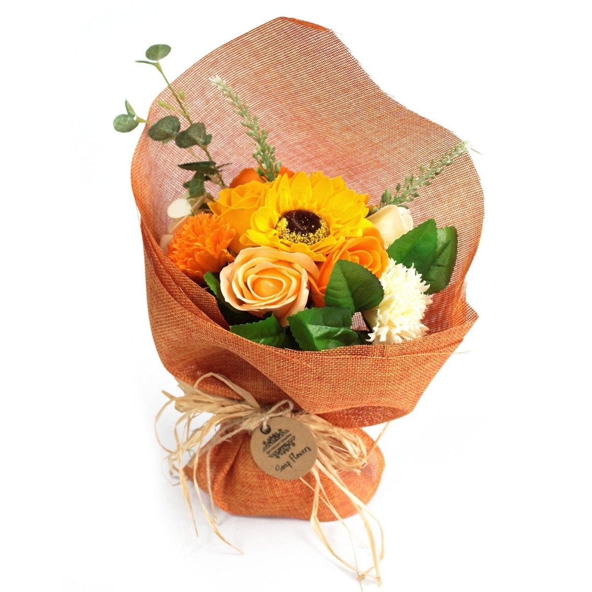 Standing Soap Flower Bouquet - OrangeSoap Flower BouquetsHeart Notes
