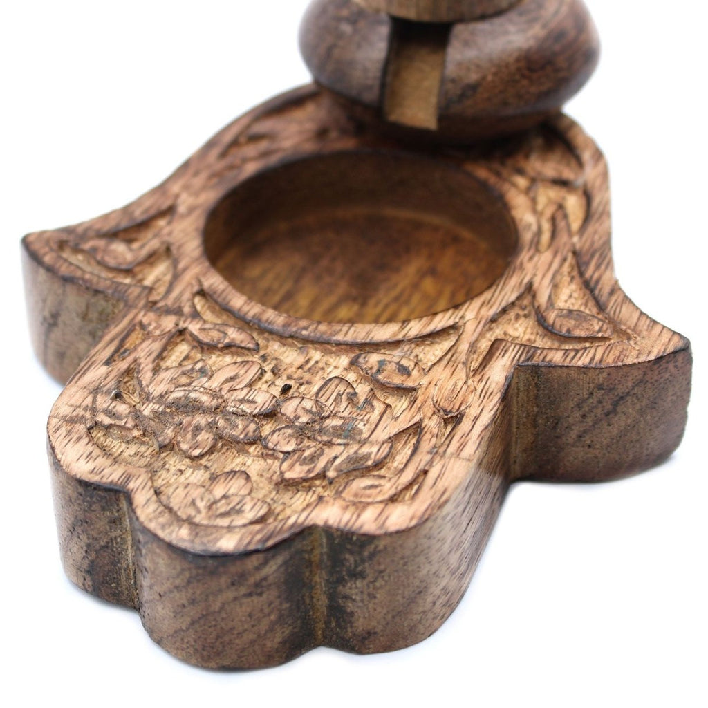 Sm Mango Wood Backflow Burner - HamsaMango Wood Backflow BurnerHeart Notes