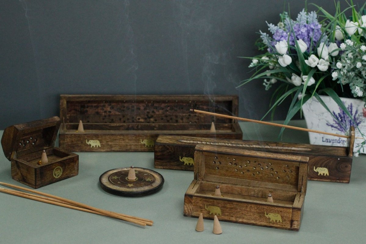 Cone & Stick Burner - Asst Design - Mango WoodIncense HoldersHeart Notes