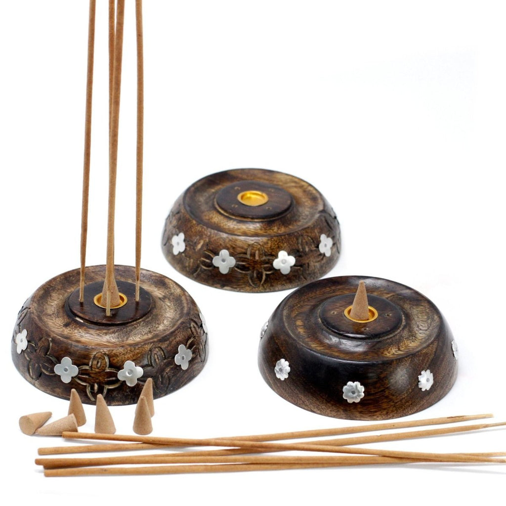 Cone & Stick Burner - Asst Design - Mango WoodIncense HoldersHeart Notes