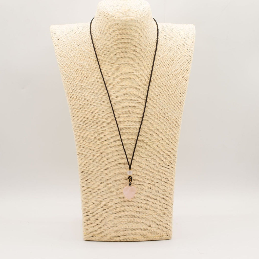 Cord Necklace Gemstone Pendant - Rose Quartz HeartCord Necklace Gemstone PendantsHeart Notes