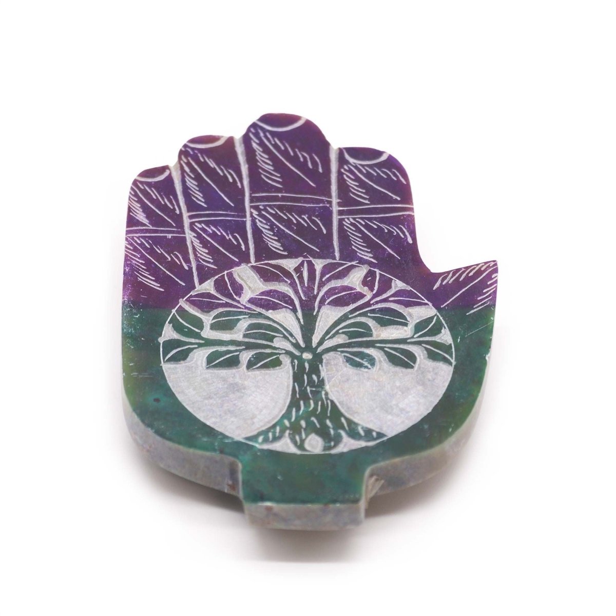 Soapstone Med Hamsa Incense Holder - Tree of LifeSoapstone Incense HoldersHeart Notes