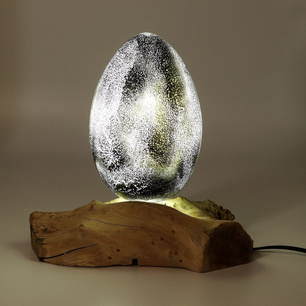 DriftGlow Lamp Crackle Lava Egg Shade - GreyDriftGlow LampsHeart Notes