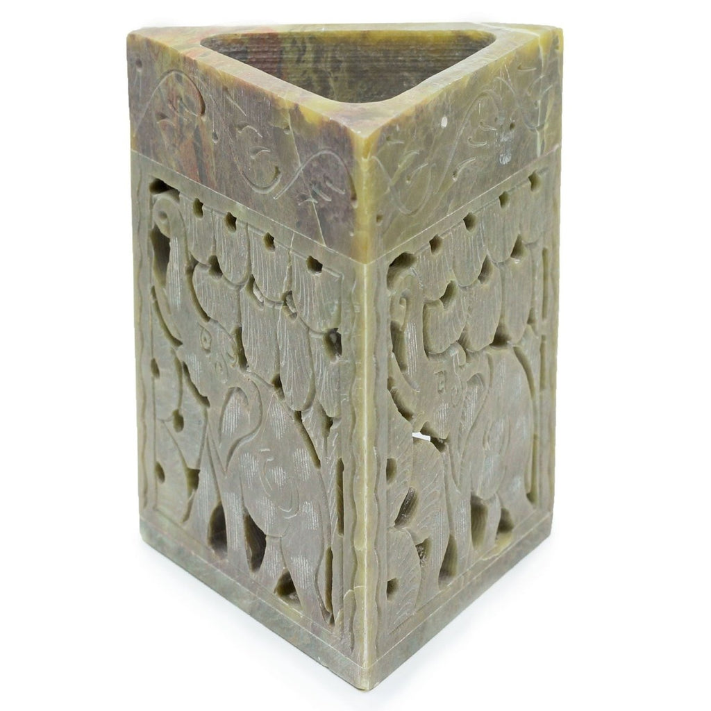 Triangle Soapstone Oil Burner 11x9cm - ElephantSoapstone Oil BurnersHeart Notes