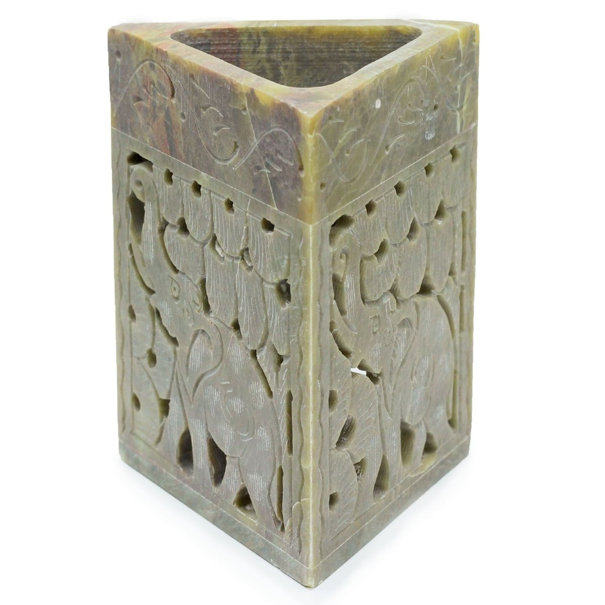 Triangle Soapstone Oil Burner 11x9cm - ElephantSoapstone Oil BurnersHeart Notes