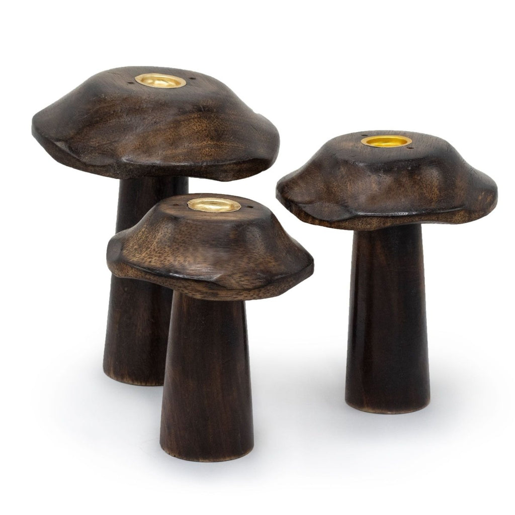 Set of 3 Flat Incense Cone Mushrooms (13cm 12cm 11cm)Incense HoldersHeart Notes