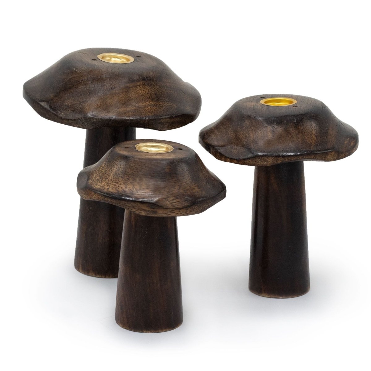 Set of 3 Flat Incense Cone Mushrooms (13cm 12cm 11cm)Incense HoldersHeart Notes