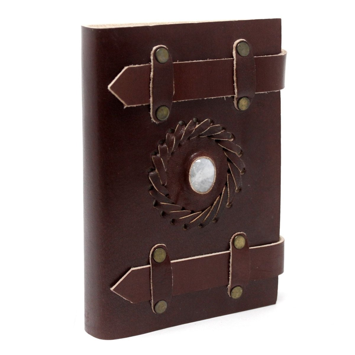 Leather Moonstone with Belts Notebook (6x4")Leather Notebooks – Vintage Style JournalsHeart Notes