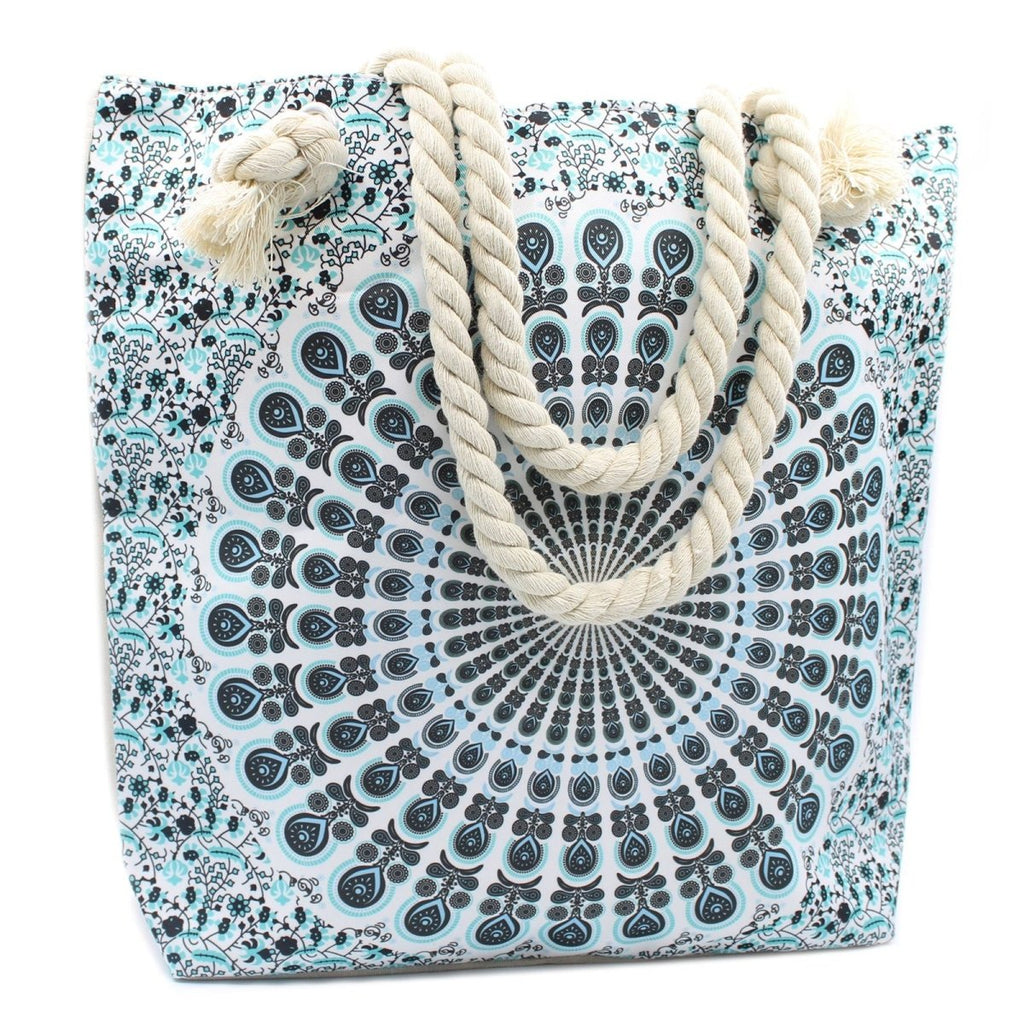 Rope Handle Mandela Bag - Sky BlueRope Handle Mandala BagHeart Notes