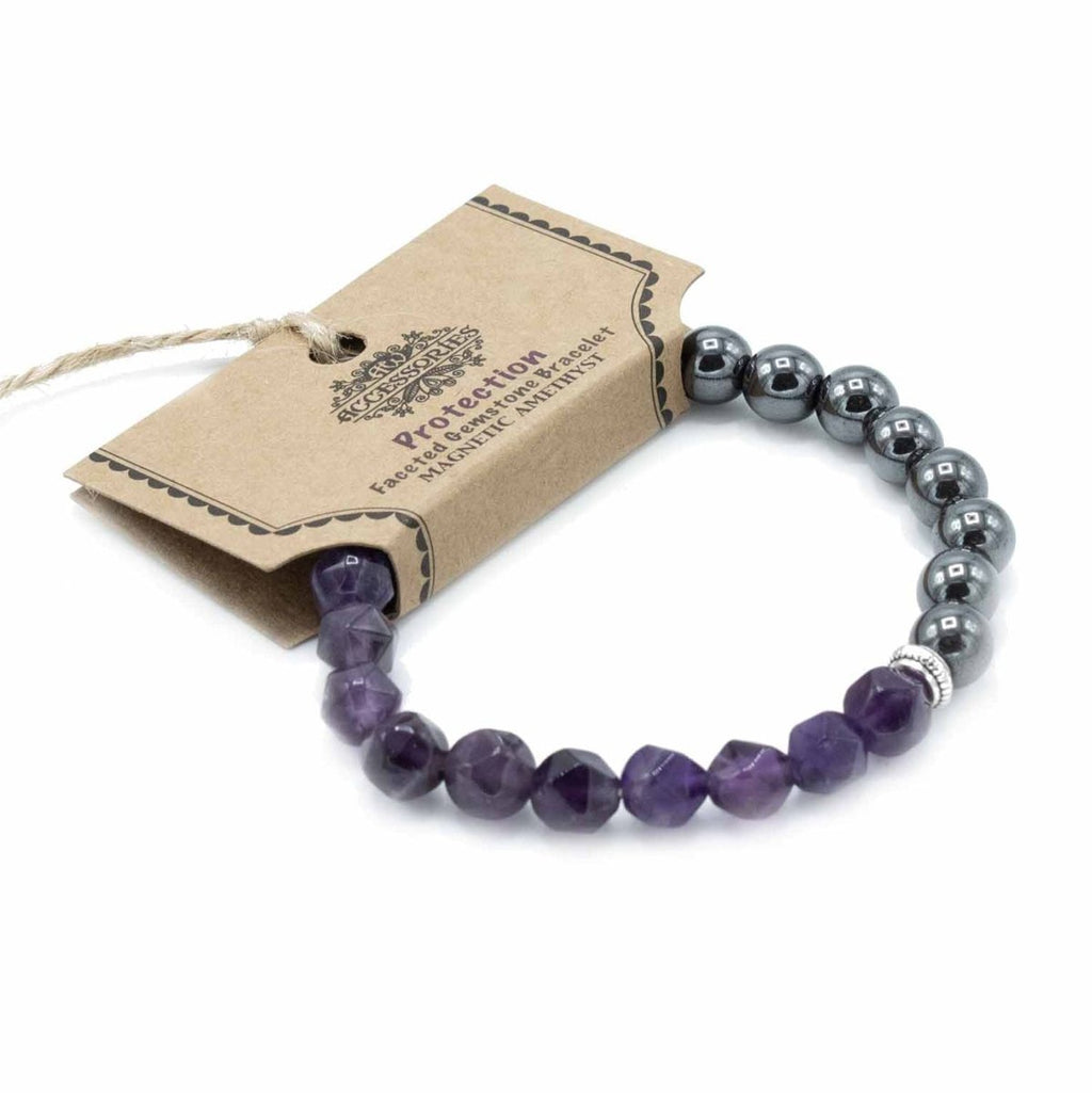 Faceted Gemstone Bracelet - Magnetic AmethystFaceted Gemstone BraceletsHeart Notes