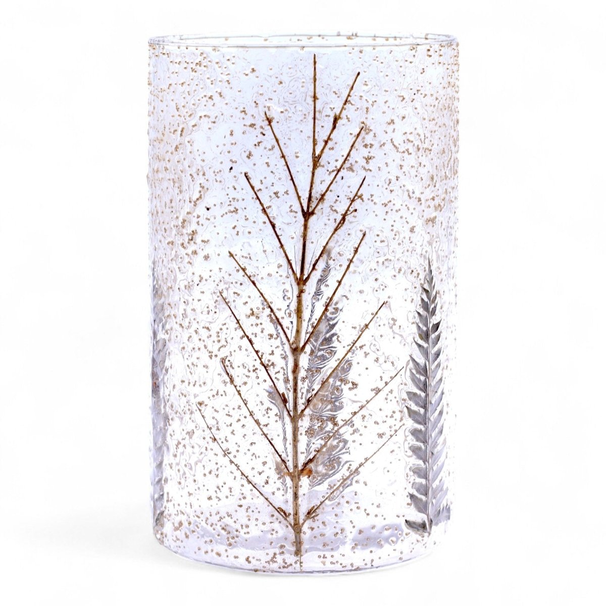 Natural Floral Glass - Tall Vase Candle Holder - Pino - (19x11cm)Natural Floral Glass Candle HoldersHeart Notes