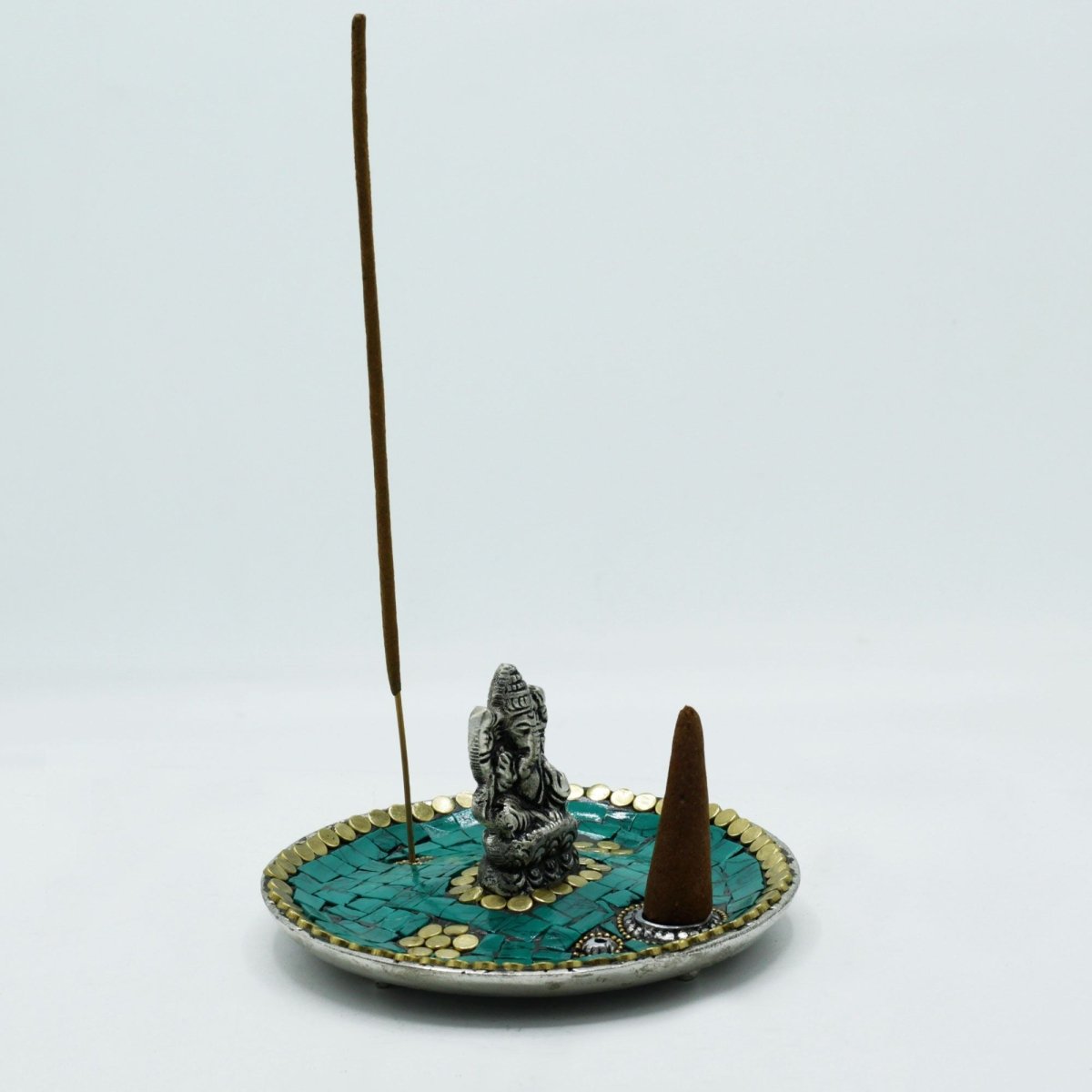 Ganesh Plate Tibetan Decor Cone & Stick HolderTibetan Decor Incense HoldersHeart Notes