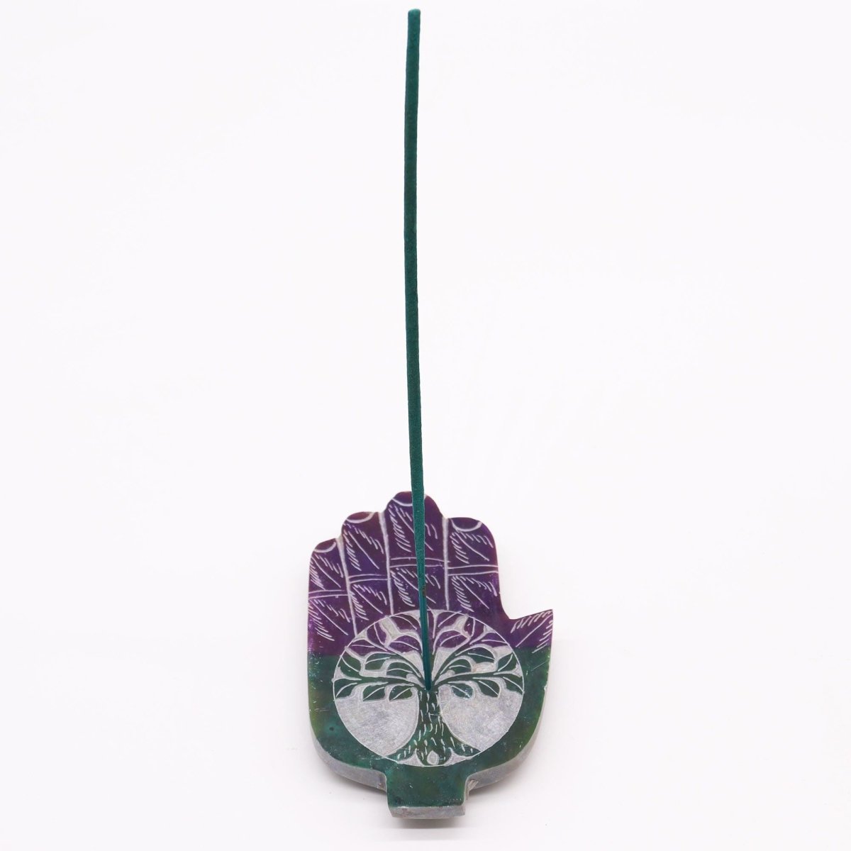 Soapstone Med Hamsa Incense Holder - Tree of LifeSoapstone Incense HoldersHeart Notes