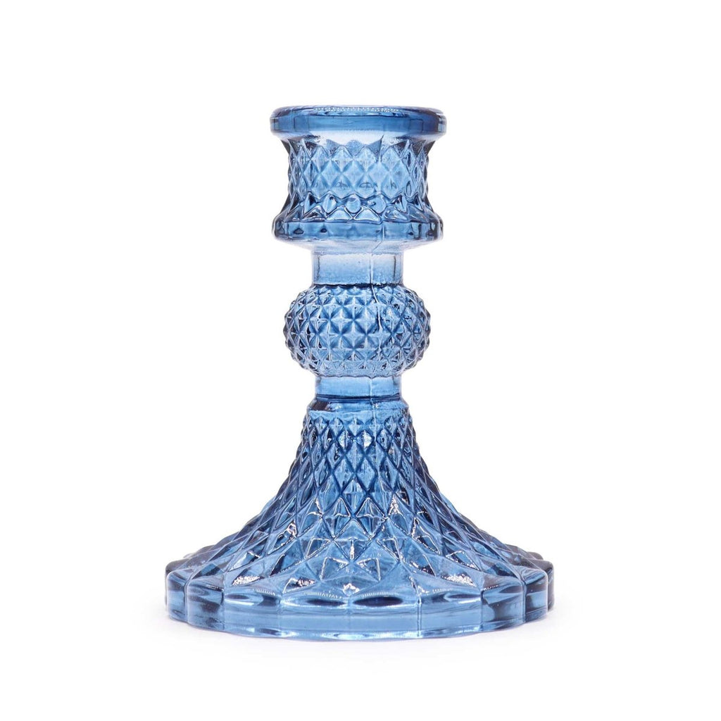 Vintage Dinner Candle Holder - Royal BlueGlass Candle Holders & JarsHeart Notes