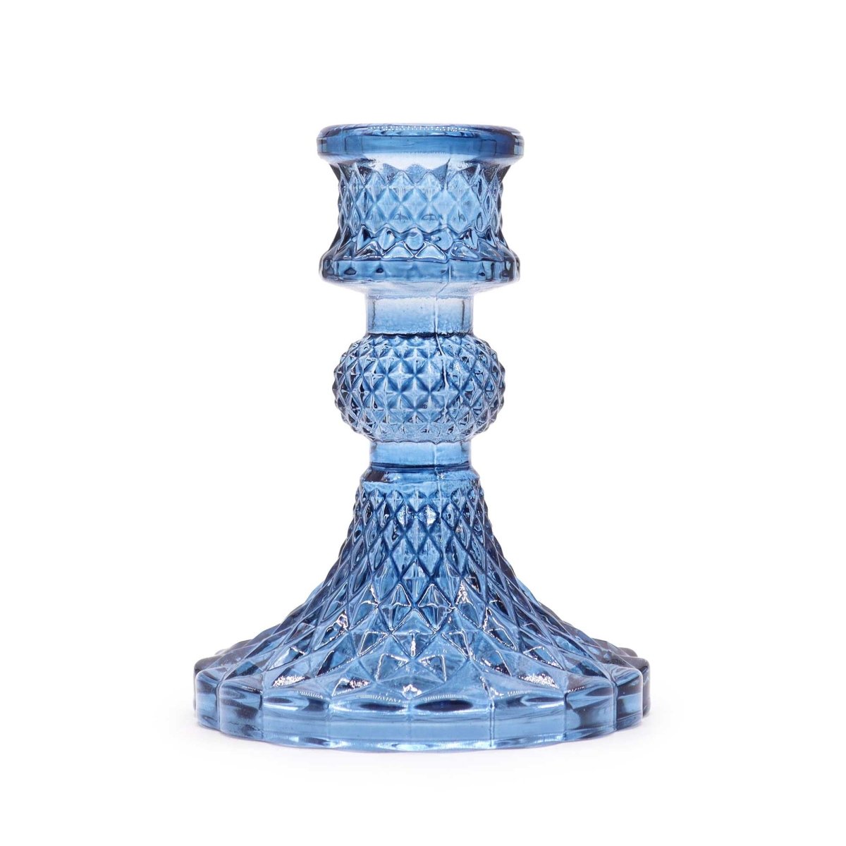 Vintage Dinner Candle Holder - Royal BlueGlass Candle Holders & JarsHeart Notes