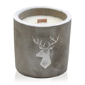 Med Pot - Stag Head - Whiskey & WoodsmokeConcrete Wooden Wick CandleHeart Notes