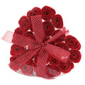 Set of 24 Soap Flower Heart Box - Red RosesLuxury Soap FlowersHeart Notes