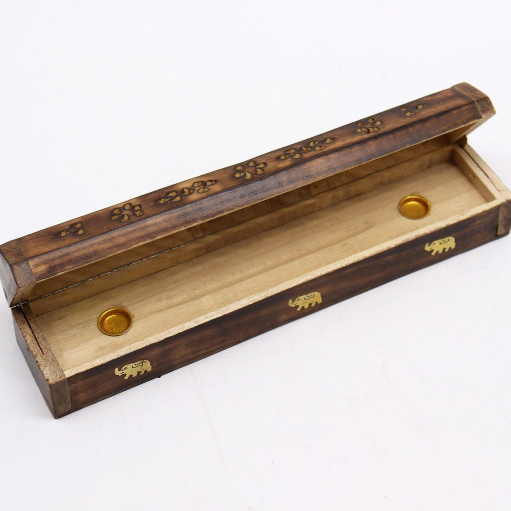 Smoke Boxes Natural Mango WoodIncense HoldersHeart Notes