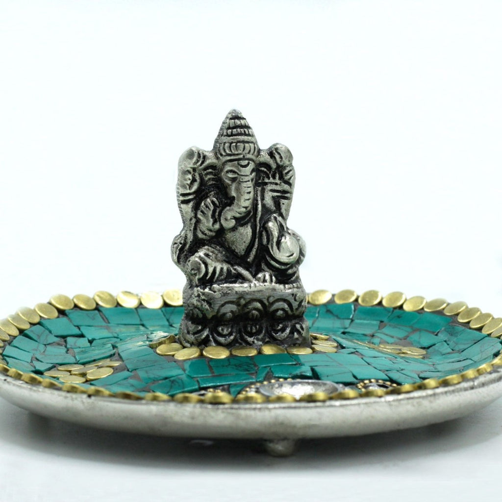 Ganesh Plate Tibetan Decor Cone & Stick HolderTibetan Decor Incense HoldersHeart Notes