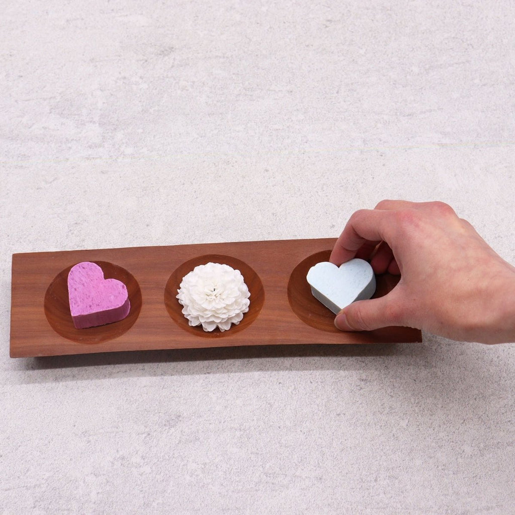 Three Bay Mahogany Soap DishClassic Mahogany Soap DishesHeart Notes