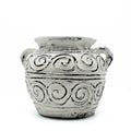 Greek Clay Plant Pot With Handles - Cream 15cmBalinese Ceramic VasesHeart Notes