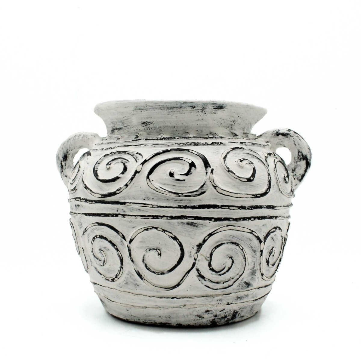 Greek Clay Plant Pot With Handles - Cream 15cmBalinese Ceramic VasesHeart Notes