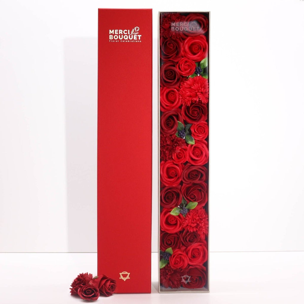 Extra Long - Classic Red RosesSoap Flower Gift BoxesHeart Notes