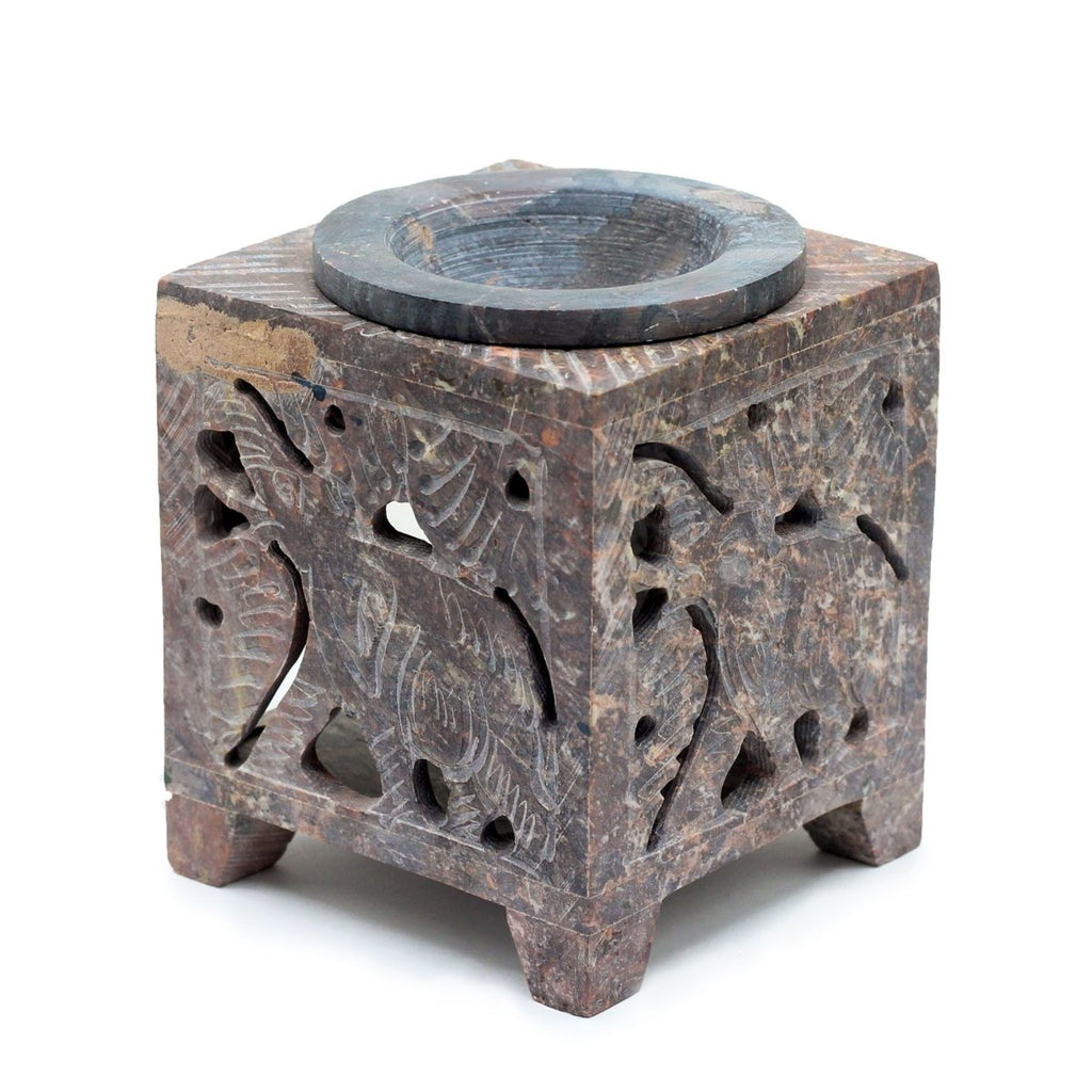 Square Soapstone Oil Burner 10x7.5cm - ElephantSoapstone Oil BurnersHeart Notes