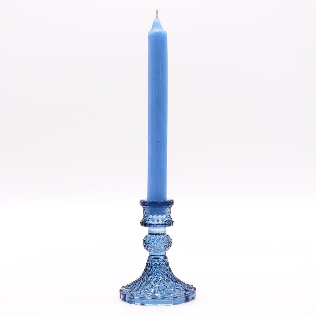 Vintage Dinner Candle Holder - Royal BlueGlass Candle Holders & JarsHeart Notes