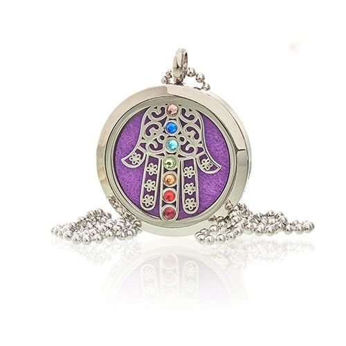 Aromatherapy Jewellery Necklace - Hamsa Chakra - 30mmAromatherapy Diffuser NecklacesHeart Notes