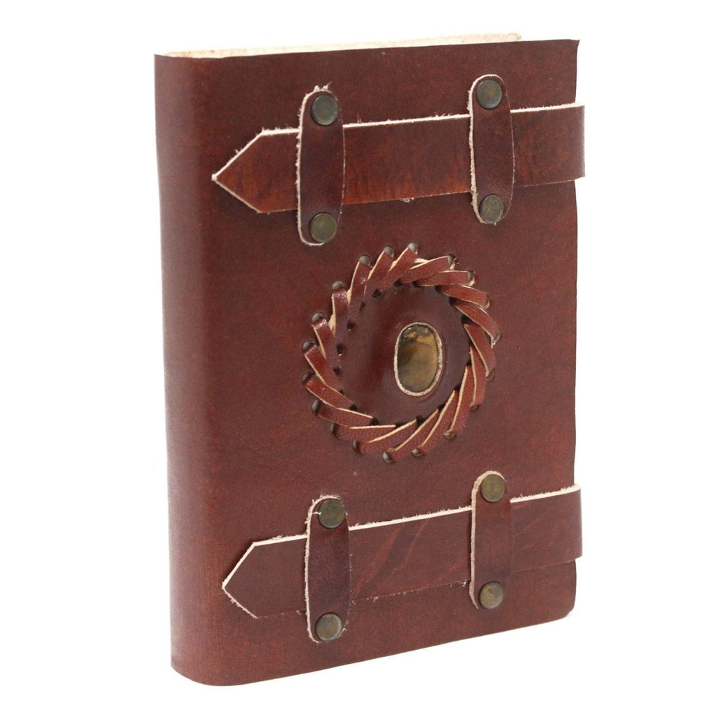 Leather Tigereye with Belts Notebook (6x4")Leather Notebooks – Vintage Style JournalsHeart Notes