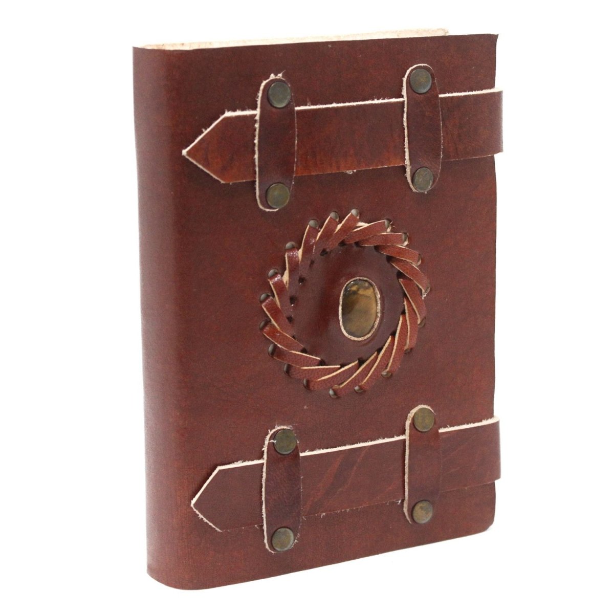 Leather Tigereye with Belts Notebook (6x4")Leather Notebooks – Vintage Style JournalsHeart Notes