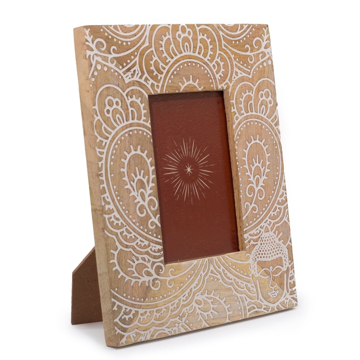 Med Mango Wood Picture Framel (for 10x15cm) 26x20x2cm - Buddha - WhiteMango Wood Picture FramesHeart Notes