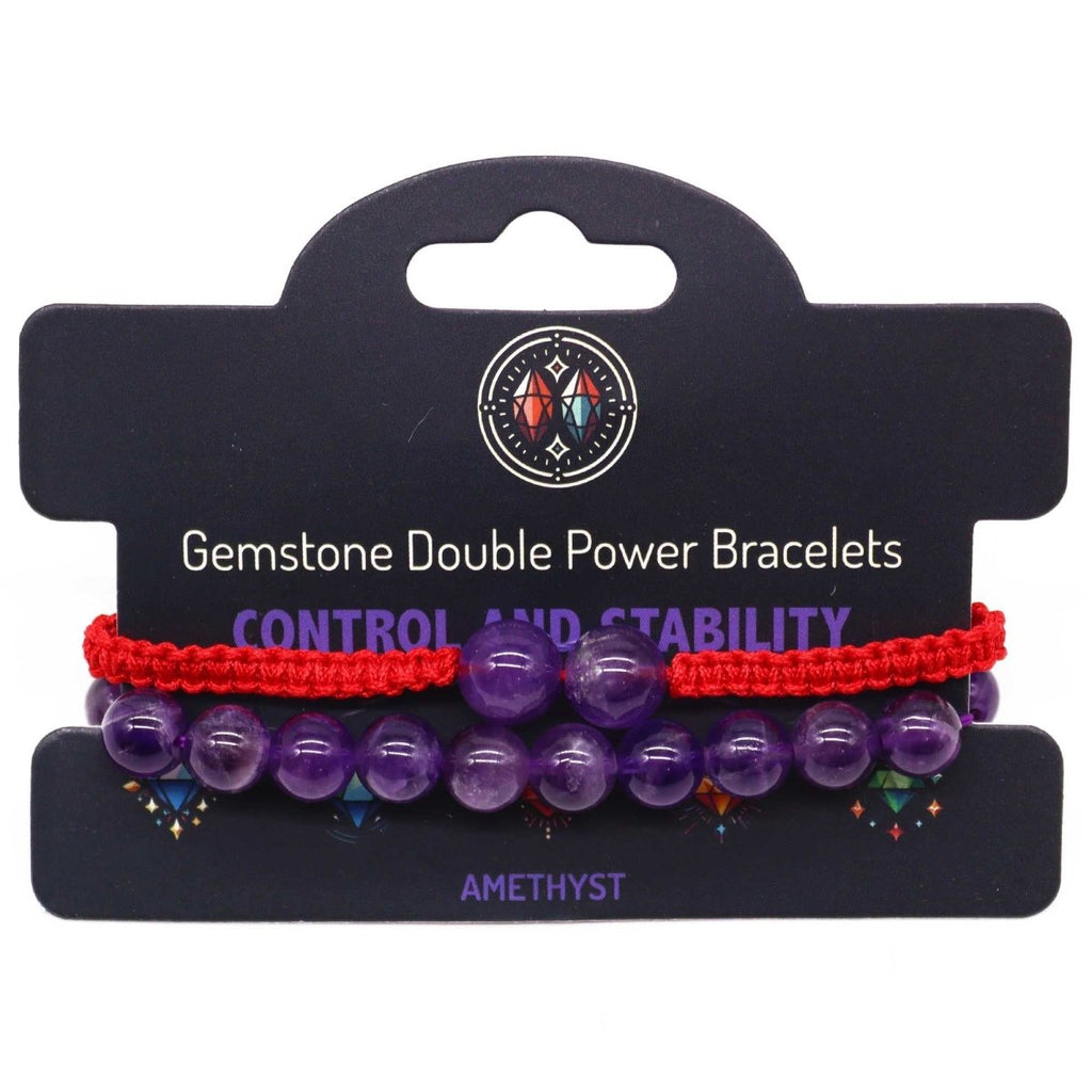 Gemstone Double Power Bracelets - AmethystGemstone Double Power BraceletsHeart Notes