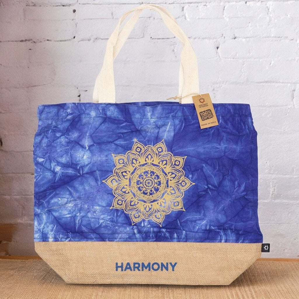 All Natural Bag - Blue Stonewash - Mandala - HarmonyAll Natural BagHeart Notes