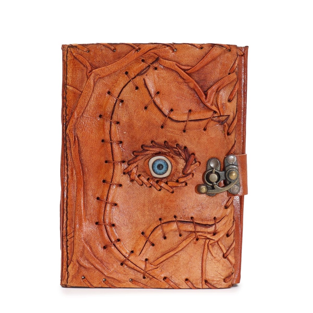Light Brown Tan Book - Evil Eye Decor - 160 Deckle Edges Pages - 17x12.5cmLeather Notebooks – Vintage Style JournalsHeart Notes