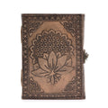 Lotus Mandala – Esoteric Notebook – Antique Grey – 200 pages – 17.5x12.5x3cmLeather Notebooks – Vintage Style JournalsHeart Notes