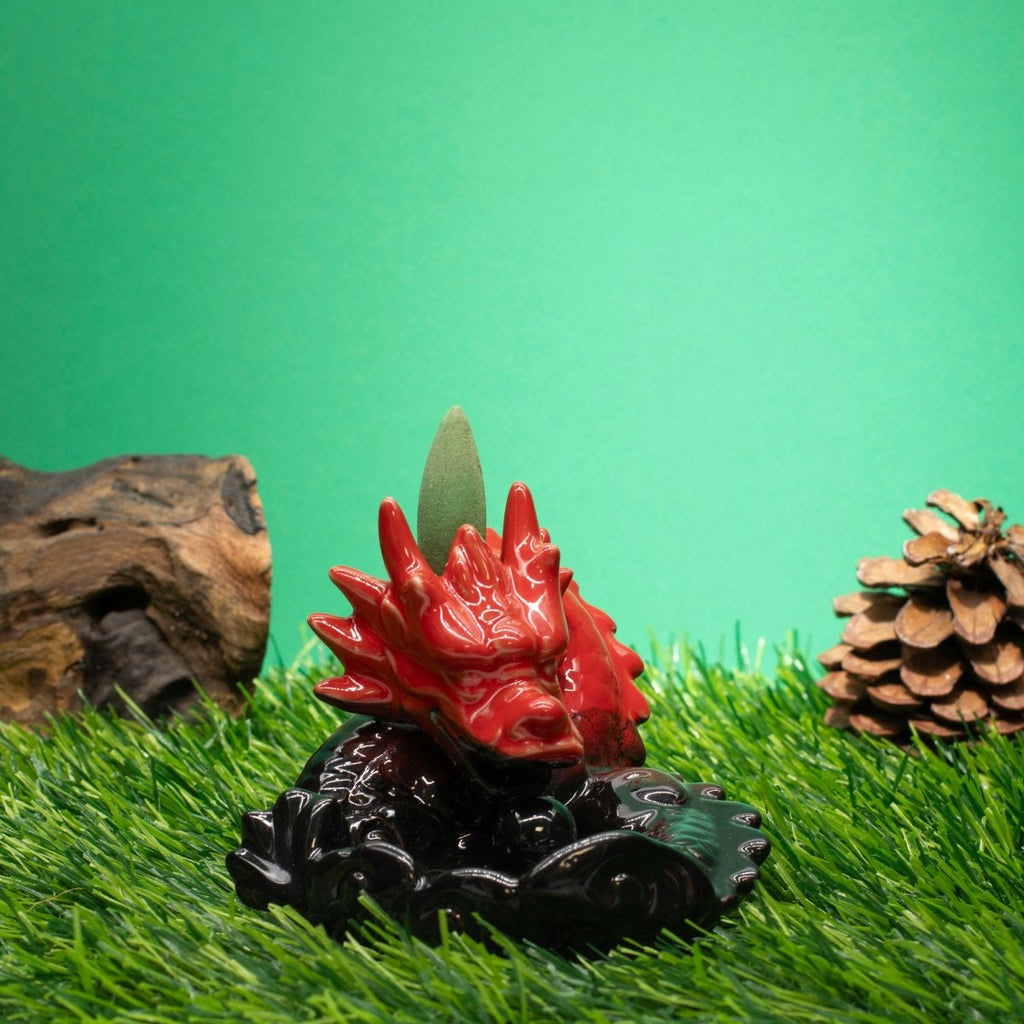 Backflow Incense Burner - Small Red DragonBackflow Incense BurnerHeart Notes