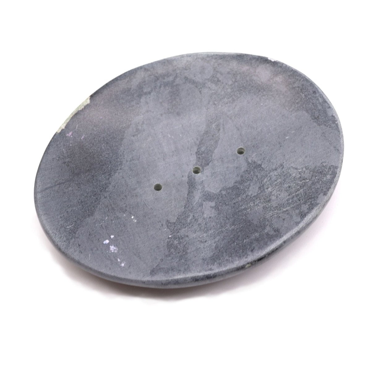 Grey Soapstone Soap Dish 10x12cm - Classic OvalStone Soap DishesHeart Notes