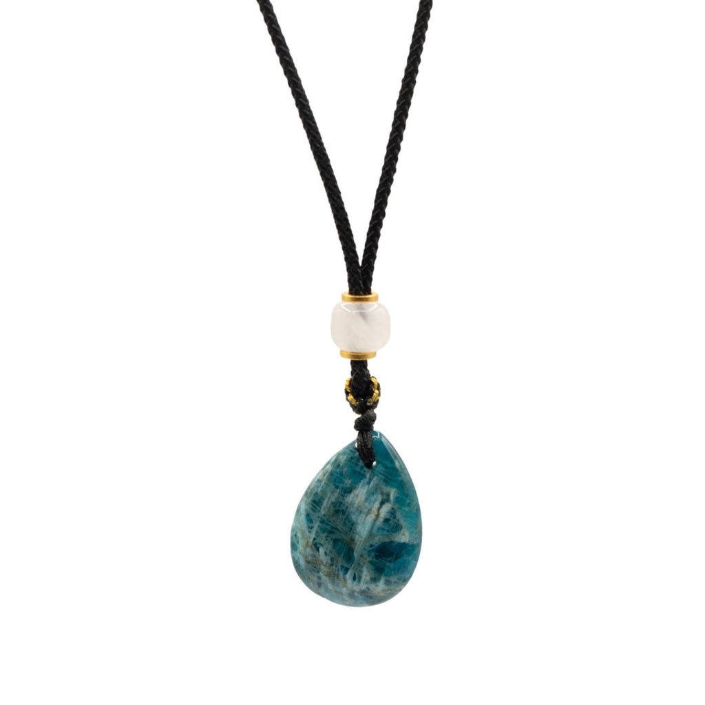 Cord Necklace Gemstone Pendant - Howlite TeardropCord Necklace Gemstone PendantsHeart Notes