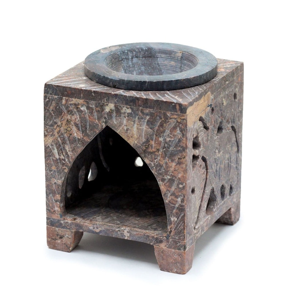 Square Soapstone Oil Burner 10x7.5cm - ElephantSoapstone Oil BurnersHeart Notes