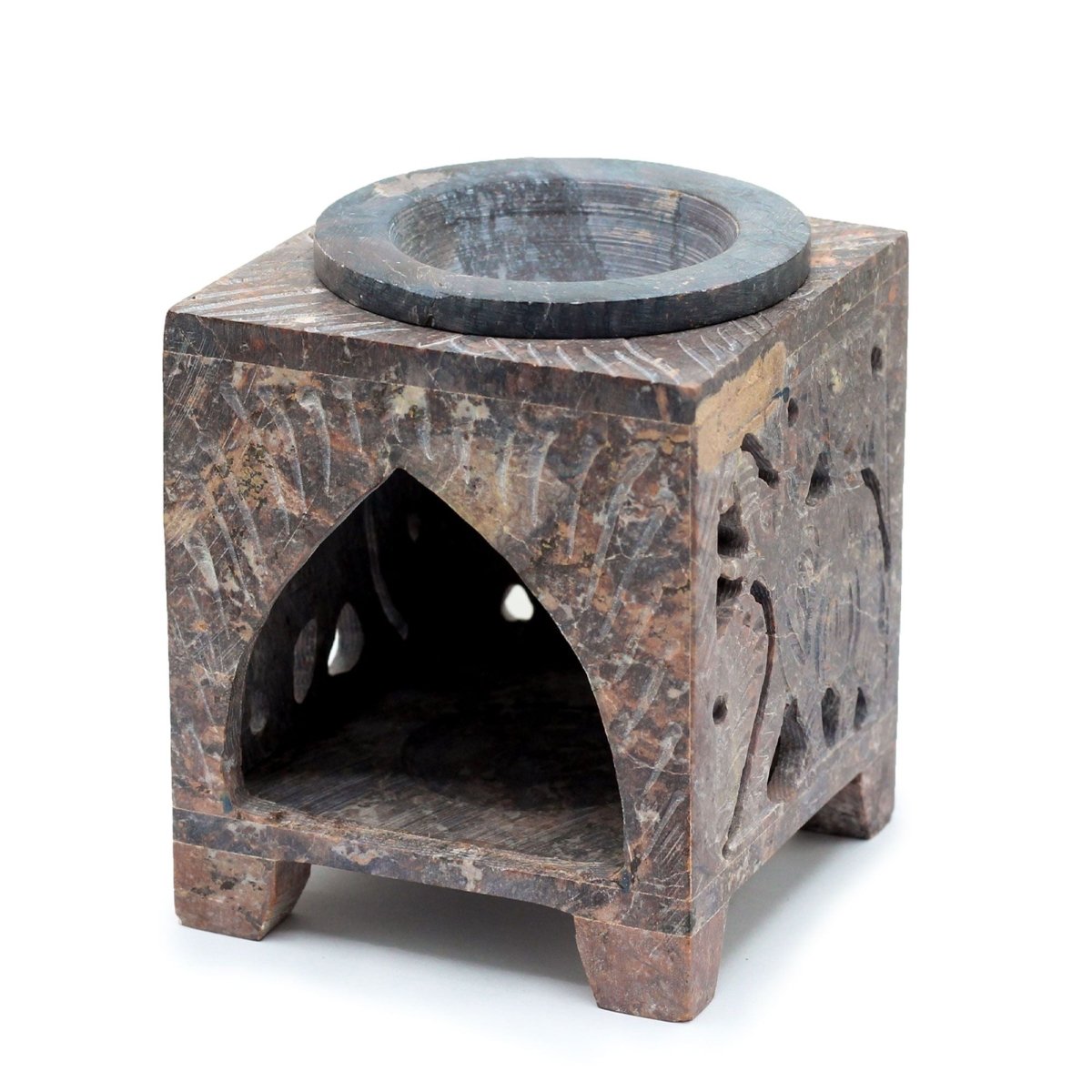 Square Soapstone Oil Burner 10x7.5cm - ElephantSoapstone Oil BurnersHeart Notes