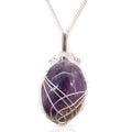 Swirl Wrapped Gemstone Necklace - AmethystIndian Gemstone NecklacesHeart Notes