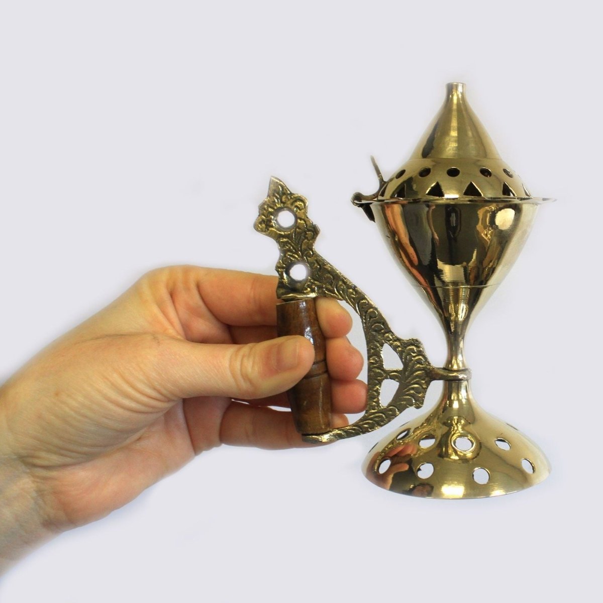 Large Cone Burner with HandleTraditional Brass Incense BurnersHeart Notes