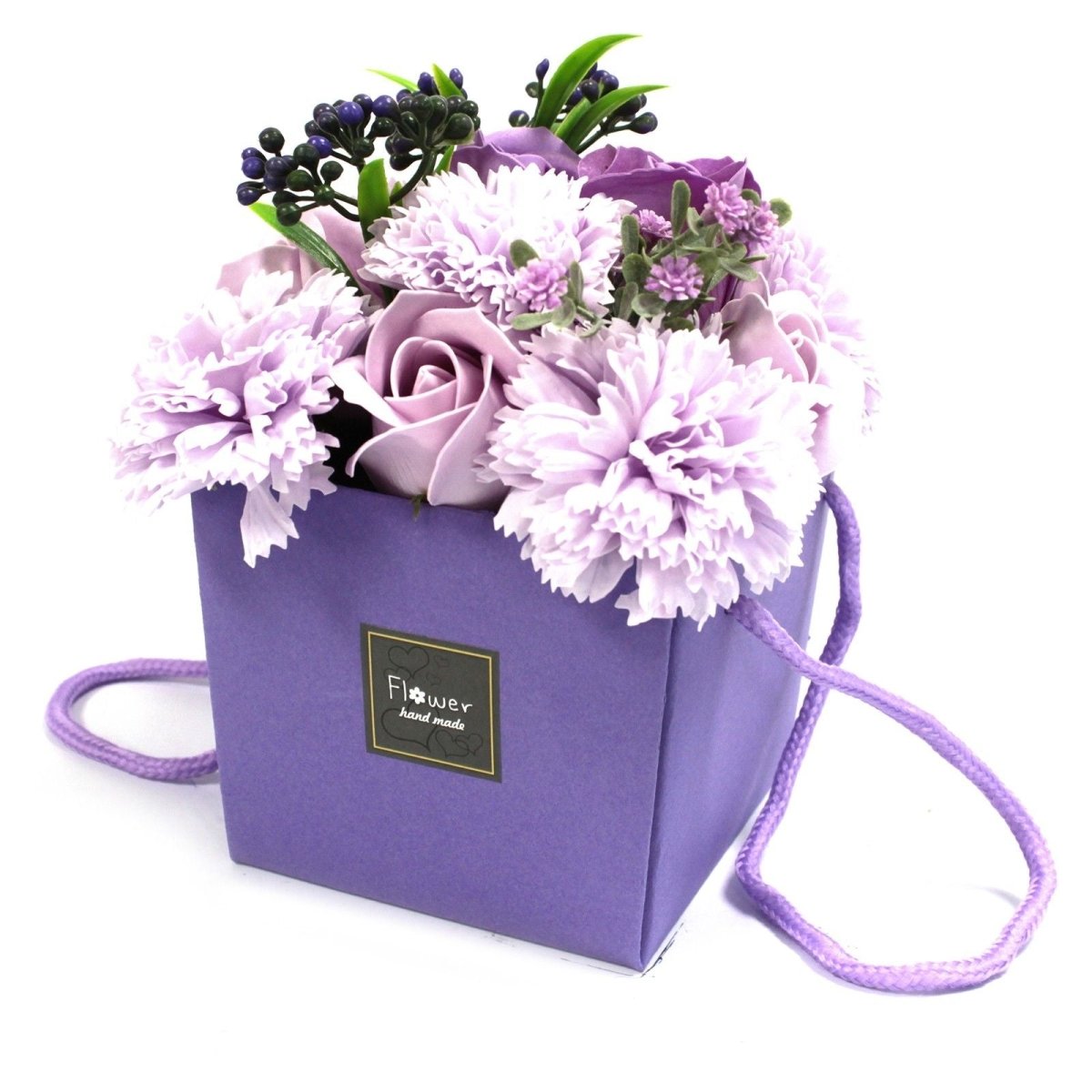 Soap Flower Bouquet - Lavender Rose & CarnationLuxury Soap FlowersHeart Notes